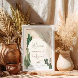 Poster Chá de panela de boas-vindas ao Arco do Boho cactu