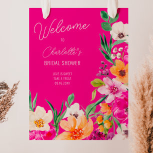 Poster Chá de panela de boas-vindas de flores corajosas