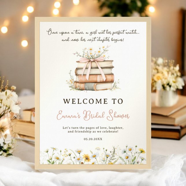 Poster Chá de panela de Boas-vindas do Storybook Wildflow (Storybook Wildflowers Welcome bridal shower Poster)