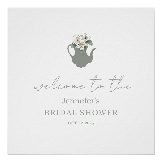 Pôster Chá de panela de boas-vindas do Tea Party (Frente)