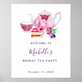 Poster Chá de panela de boas-vindas Tea Party Puro Waterc