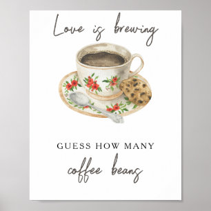 Poster Chá de panela de café Quantos grãos de café