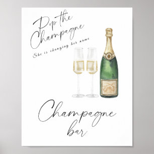Poster Chá de panela de champanhe - bar de champanhe
