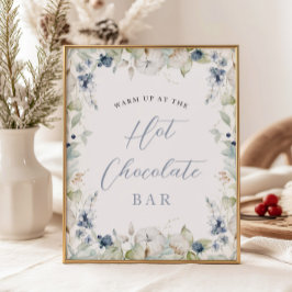 Poster Chá de panela de Chocolate Quente com Moldura Flor