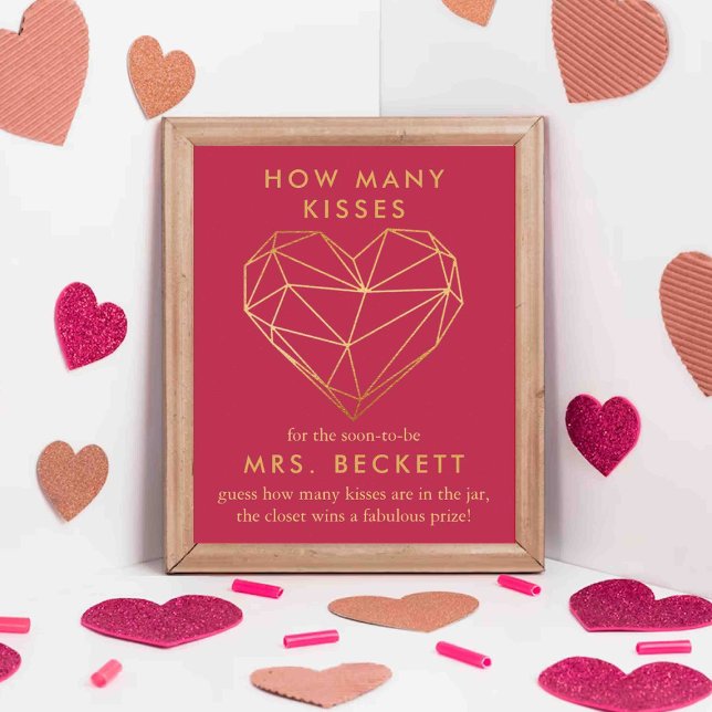 Poster Chá de panela de Dia de os namorados cardíaco geom (Criador carregado)