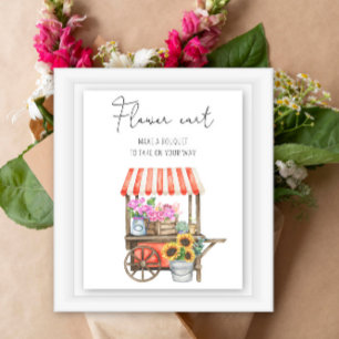 Poster Chá de panela de flores - Carrinho de flores