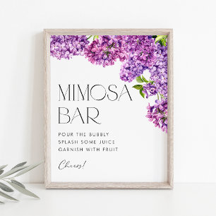 Poster Chá de panela de Flores Lilases de Aquarelas Mimo