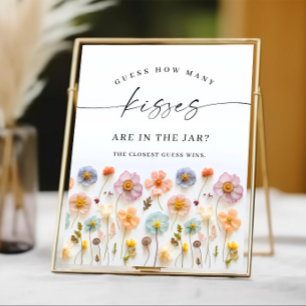 Poster Chá de panela de flores silvestres da Boêmia Rosa 