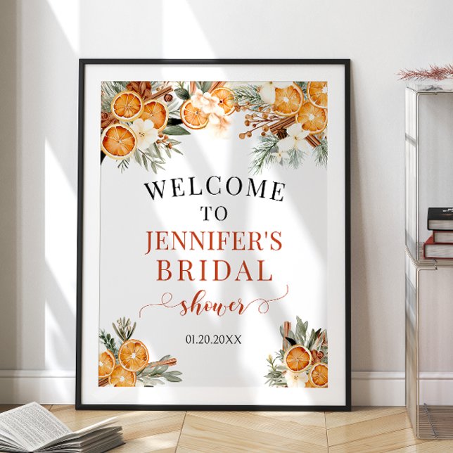 Poster Chá de panela de Natal das laranjas de inverno (Criador carregado)