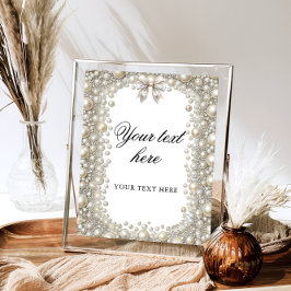 Poster Chá de panela de Ouros Elegantes e Pérolas Persona