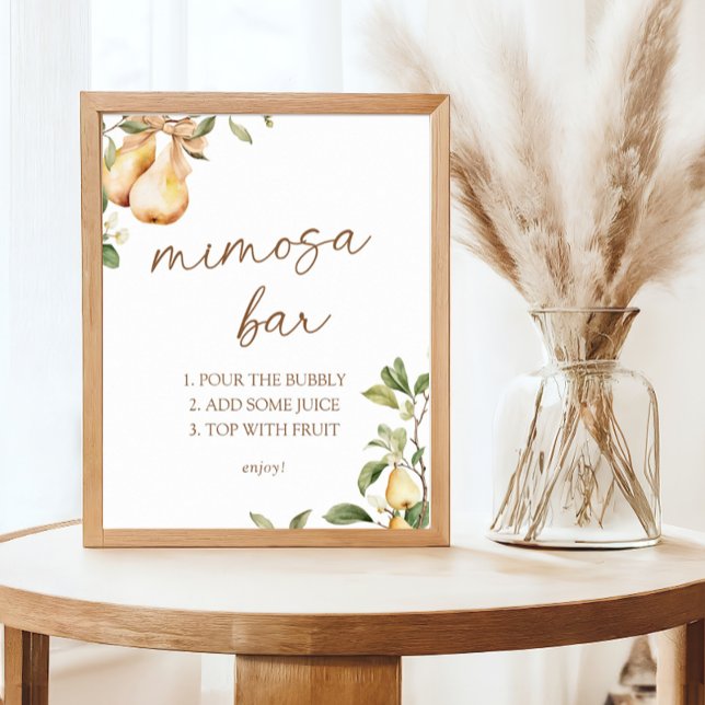 Poster Chá de panela de pera floral com aquarela Bar Mimo (Criador carregado)