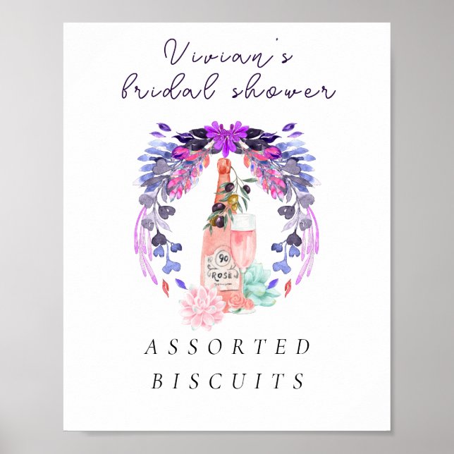 Poster Chá de panela de Petals & Prosecco Champagne (Frente)