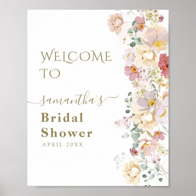 Poster Chá de panela de Primavera de flor selvagem (Frente)