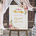 Pôster Chá de panela de Quadro Dourado Floral Chic Elegan<br><div class="desc">Bem-vindos aos seus convidados com estilo com este Chic Floral Dourado Frame Chá de panela Sinal. Este cartaz apresenta um belo padrão floral e uma estrutura dourada, fazer perfeito para qualquer tema de chá de panela chic ou sofisticado. Esta placa é uma forma excelente de dar o tom para uma...</div>