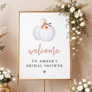 Poster CHÁ DE PANELA de queda de abóbora branco AMBER
