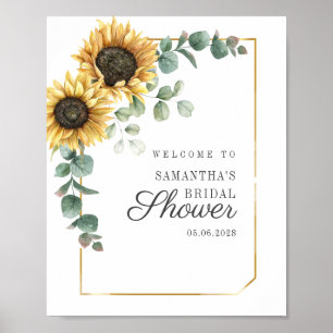 Poster Chá de panela de Script Eucalyptus Sunflower Bem-