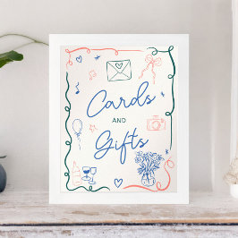 Poster Chá de panela de sinais ilustrado cor-de-rosa retr