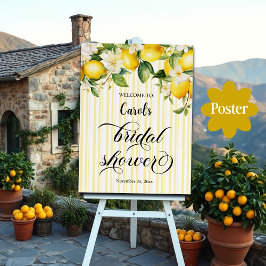 Poster Chá de panela de Verão do Lemon Branch Mediterrâni