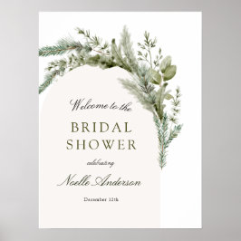 Poster Chá de panela Evergreen Arch Elegante Bem-vindo