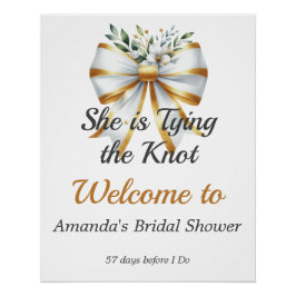 Pôster Chá de panela Floral Arco Branco do casando