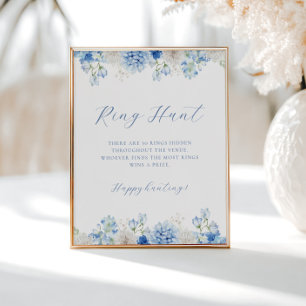 Poster Chá de panela Floral Azul Ring Hunt