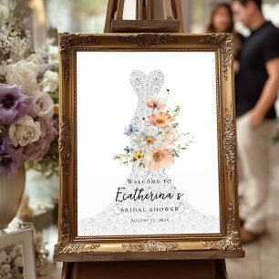 Poster Chá de panela Floral bem-vindo