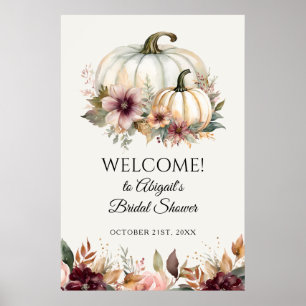 Poster Chá de panela Floral de Abóbora Branca