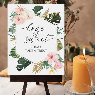 Poster Chá de panela Floral Tropical Amor é Sinal Doce