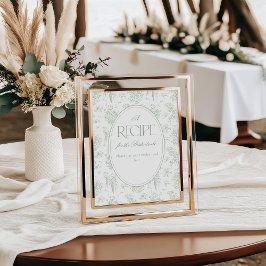 Poster Chá de panela Floral Vintage Sage Gree