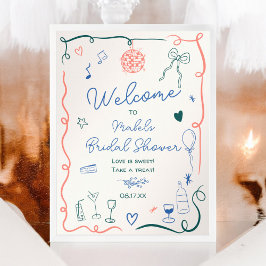 Poster Chá de panela ilustrado desenhado com a mão retror