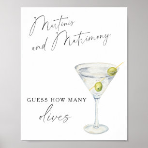 Poster Chá de panela Martini - Quantas azeitonas