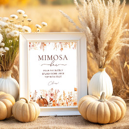 Poster Chá de panela Mimosa Bar Pumpkin de Boho Queda