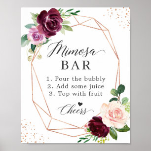 Poster Chá de panela Mimosa - Sinal de Bar Blush Purple F