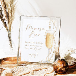 Poster Chá de panela Mimosa - Sinal de Bar, Pérolas e Pro