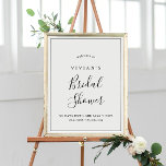 Poster Chá de panela minimalista bem-vindo<br><div class="desc">Este poster de boas-vindas minimalista é perfeito para um chá de casamento simples. A design romântica moderna apresenta a tipografia clássica, em preto e branco, emparelhada com uma caligrafia rústica, mas elegante, com estilo voltado para a mão. Personalizável em qualquer cor. Mantenha o design simples e elegante, como está, ou...</div>
