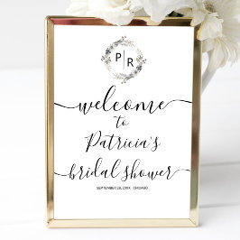 Poster Chá de panela Monograma de boas-vindas Conselho d