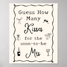 Poster Chá de panela Negro Italiano Adivinha Quantos Beij