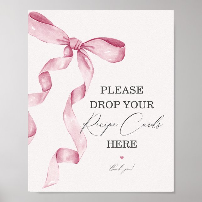 Poster Chá de panela rosa Compartilhar um Sinal de Cartão (Frente)