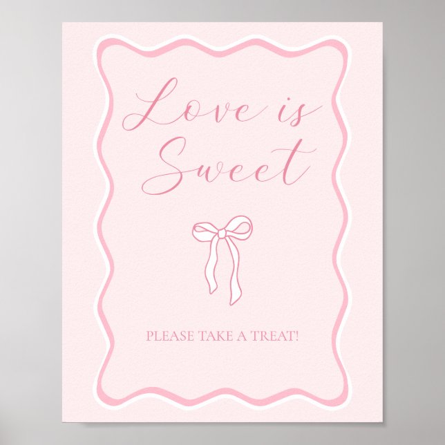 Poster Chá de panela rosa O amor é doce favorito (Frente)