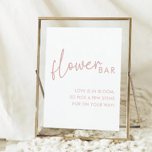Poster Chá de panela simples, cor-de-rosa e branco, Bar c