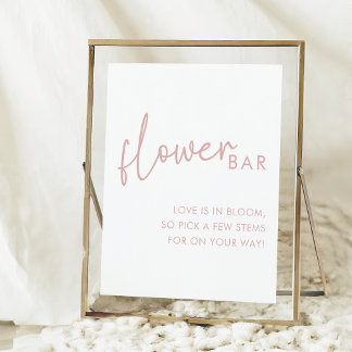 Poster Chá de panela simples, cor-de-rosa e branco, Bar c