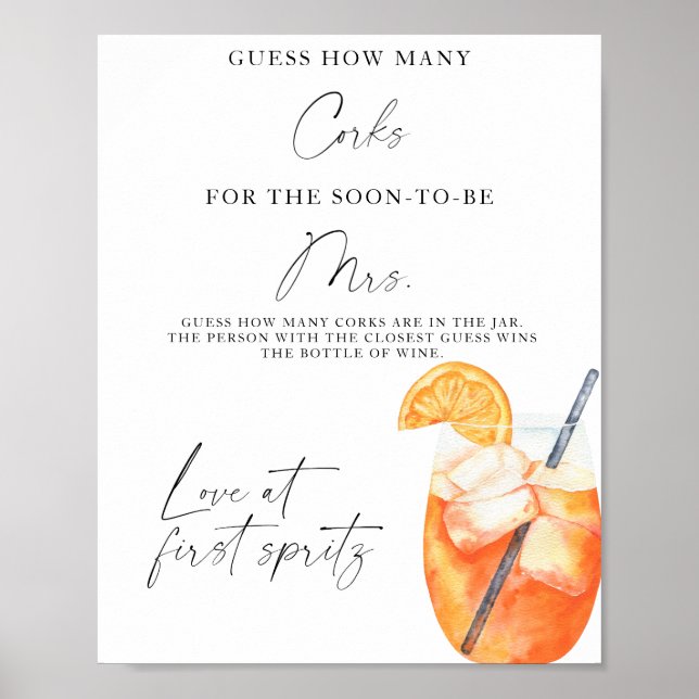 Poster Chá de panela Spritz Adivinha Quantos Corks (Frente)