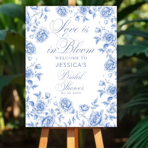 Poster Chá de panela Toile Chinoiserie Azul Bem-vindo
