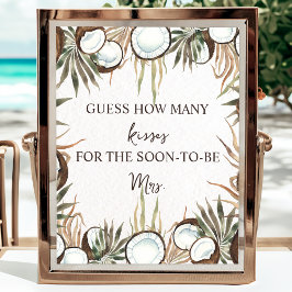 Poster Chá de panela Tropical Hawaiana Floral e Coconut