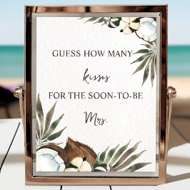 Poster Chá de panela Tropical Hawaiana Floral e Coconut