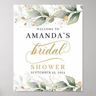 Poster Chá de panela verde eucalipto sinal de boas-vindas