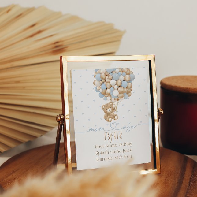 Poster Chá do Bear Blue Balloon Baby Boy (Criador carregado)