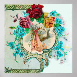 PÔSTER CHÁ DO BEBÉ DA CEGONHA