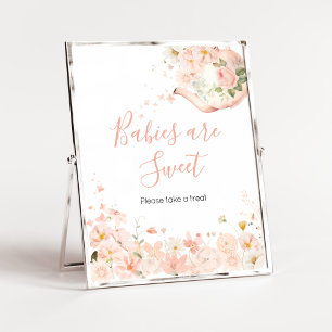 Poster Chá Floral Rosa para Dois Bebês são Doces