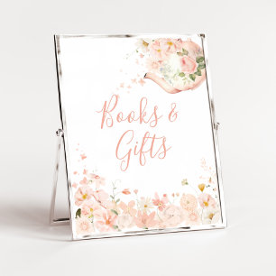 Poster Chá Floral Rosa para Dois Livros e Presentes de Ch